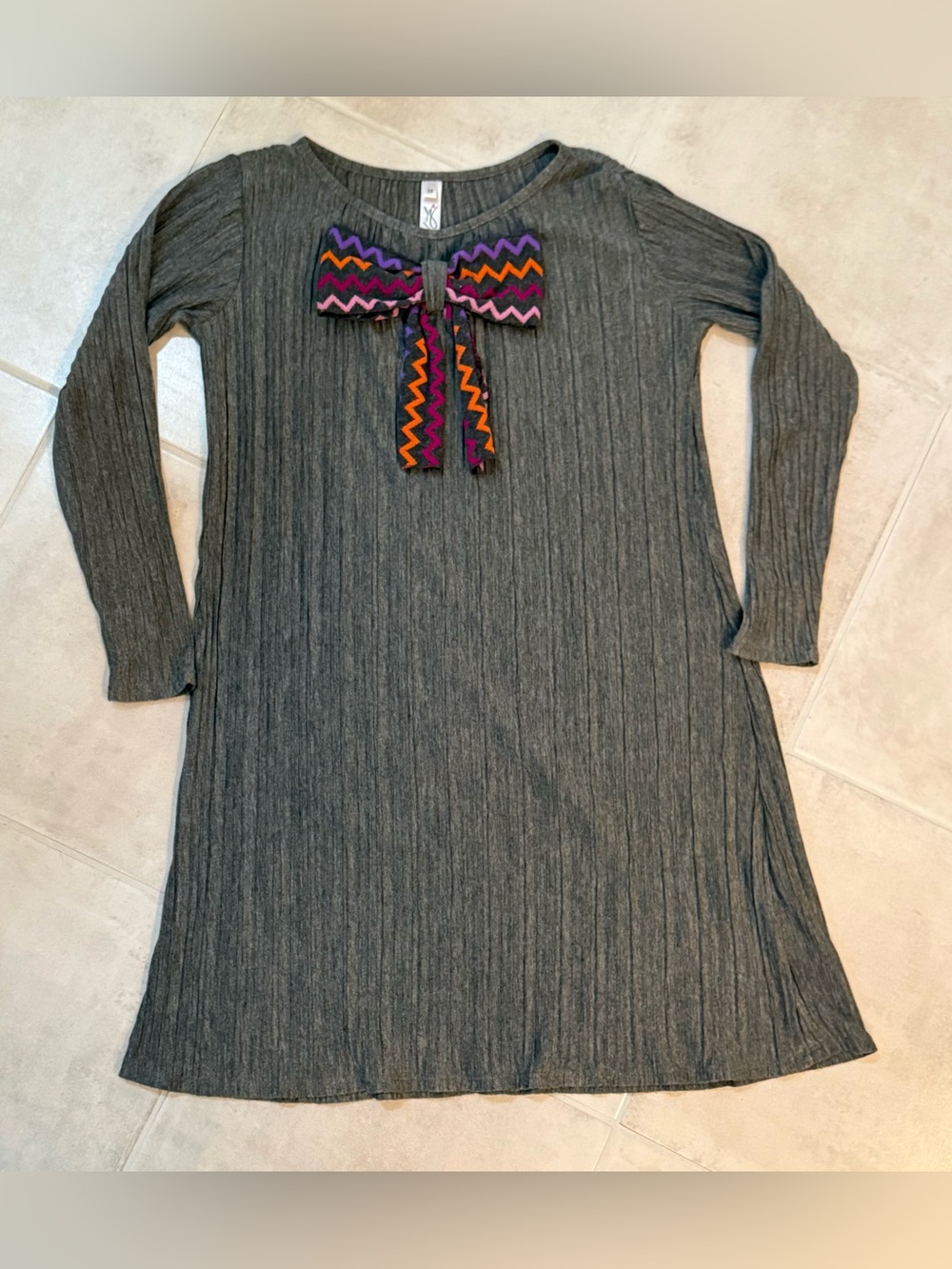 Love U Lots Grey Crimped Dress Sz 10 NWOT